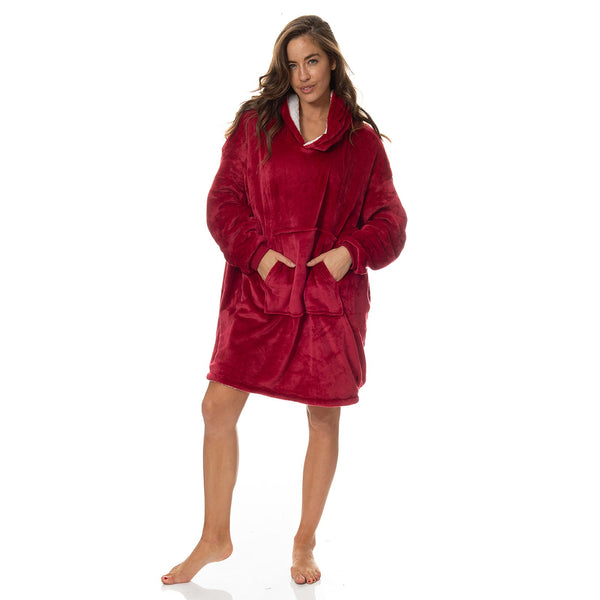 Royal Comfort Snug Hoodie Red Sleepwear