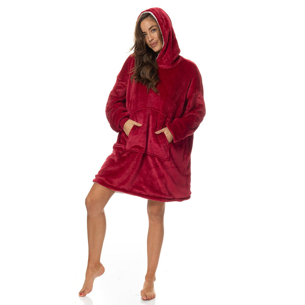 Royal Comfort Snug Hoodie Red Sleepwear