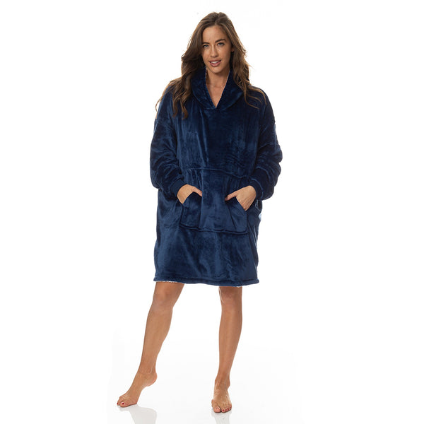 Royal Comfort Snug Hoodie Navy Sleepwear