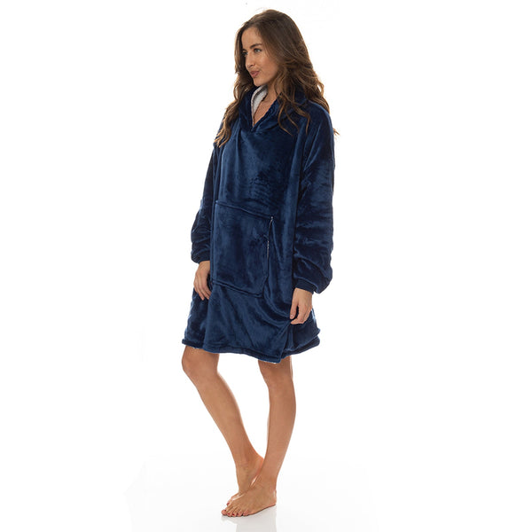 Royal Comfort Snug Hoodie Navy Sleepwear
