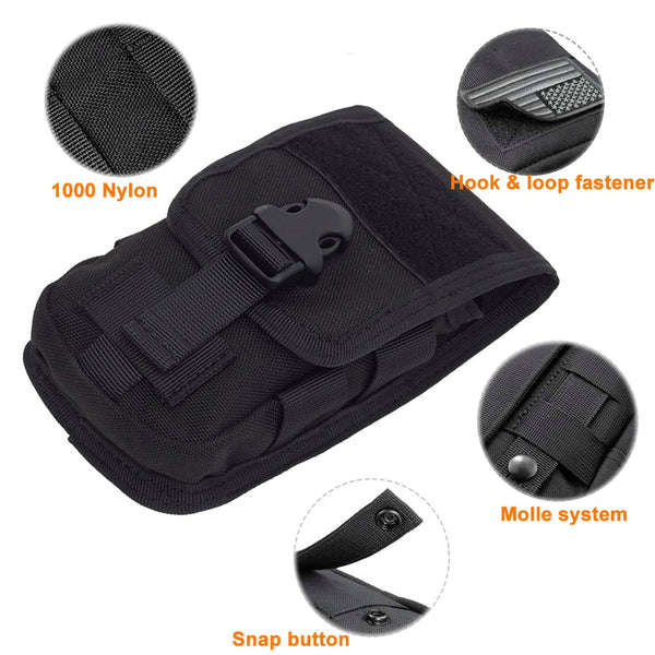 1000D Tactical Double Layer Phone Pouch Military Molle System Uility Gadget Bag Smartphone Holder With Belt Loop Hook Holsters Belts & Pouches