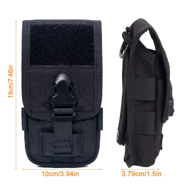 1000D Tactical Double Layer Phone Pouch Military Molle System Uility Gadget Bag Smartphone Holder With Belt Loop Hook