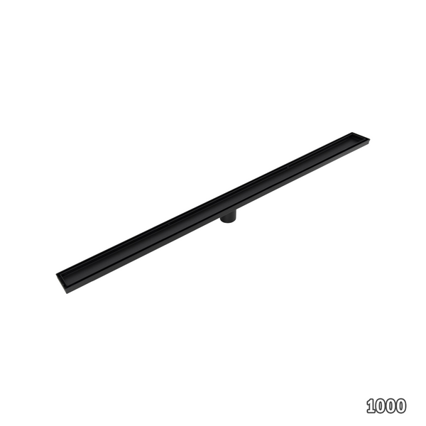 1000Mm Tile Insert Bathroom Shower Black Grate Drain W/Centre Outlet Floor Waste Drain Grates