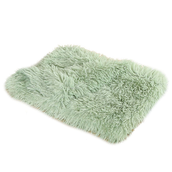 100X75cm Pet Mat Soft Fluffy Warm Fleece Blanket Green Dog Blankets