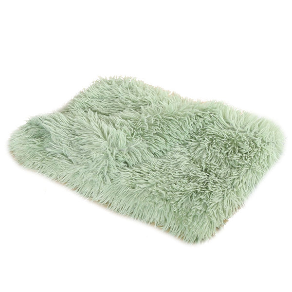 100X75cm Pet Mat Soft Fluffy Warm Fleece Blanket Green