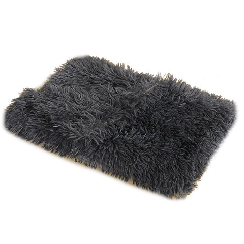 100X75cm Pet Mat Soft Fluffy Warm Fleece Blanket Dark Grey
