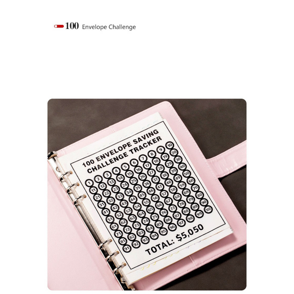100 Day Challenge Loose Leaf Notebook Couple's Savings Money Envelope Budget Notepad Paper Products