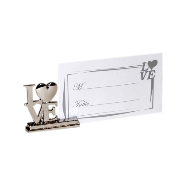 My Decorations 100 Bulk Buy Pack Of Wedding Name Card Place Stand Silver Love Letters Anniversary Or Engagement Party Table Name Cards
