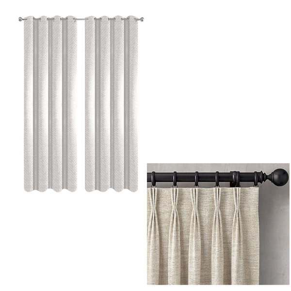 100Cm Beige Modern Waffle Plaid Curtain For Living Room Bedroom Dining Curtains & Drapes
