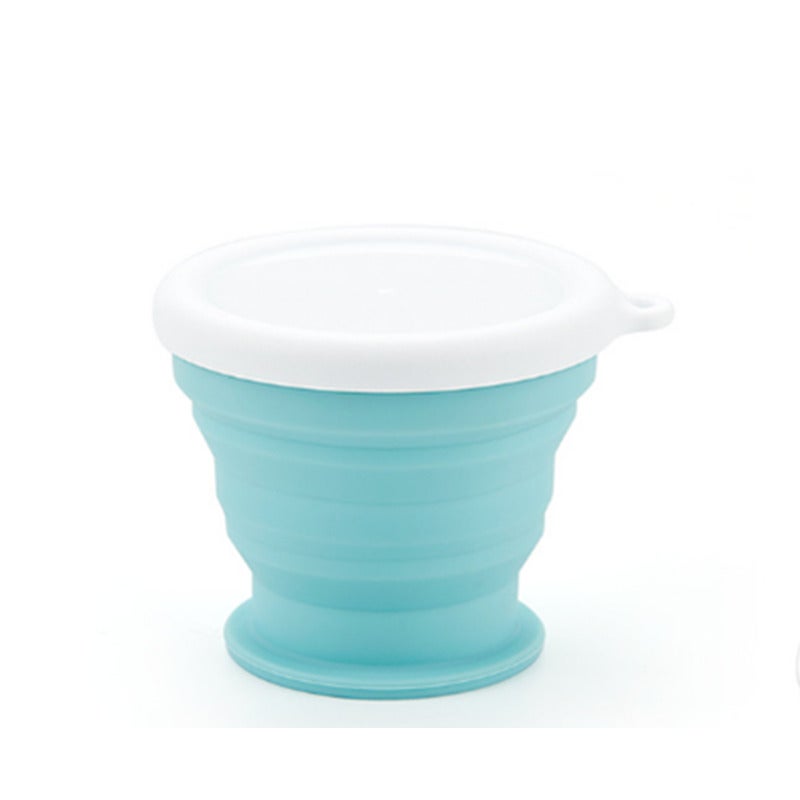 100Ml Silicone Folding Cup Set Water Outdoor Student Practical Coffee Mug Plastic Blue Mugs