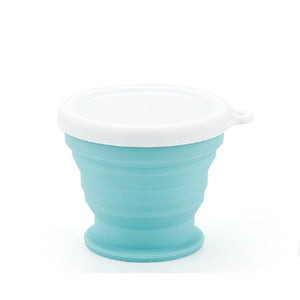 100Ml Silicone Folding Cup Set Water Outdoor Student Practical Coffee Mug Plastic Blue