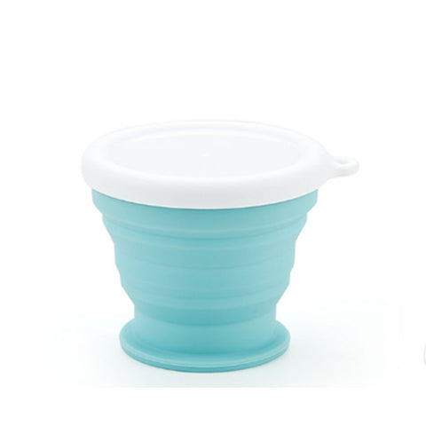 100Ml Silicone Folding Cup Set Water Outdoor Student Practical Coffee Mug Plastic Blue Mugs