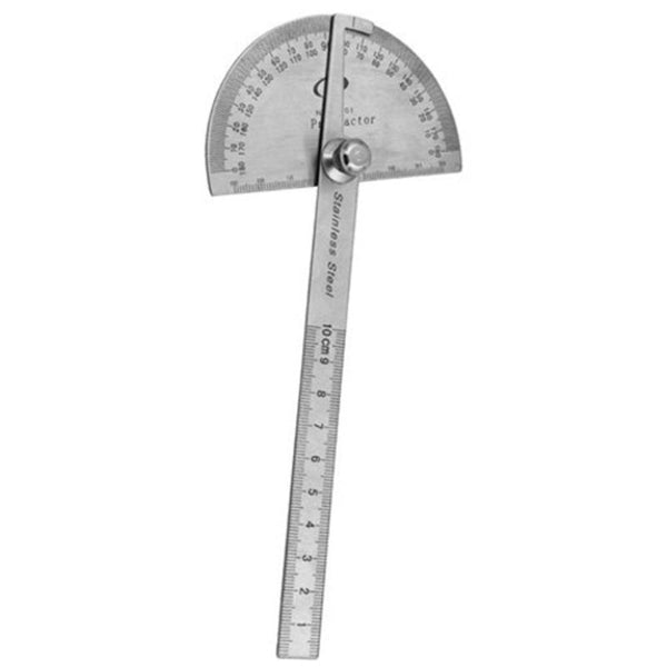 Protractors Carbon Steel Protractor Ruler 180 Degree Rotating Angle Round Head 10Cm Length Caliper