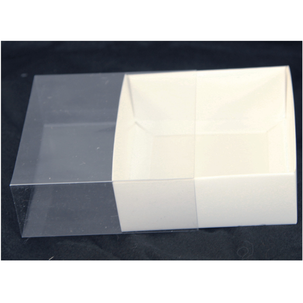 My Decorations 100 Pack Of 10Cm Square Coaster Favor Function Product Presentation Cookie Biscuit Patisserie Gift Box 2Cm Deep White Card With Clear S