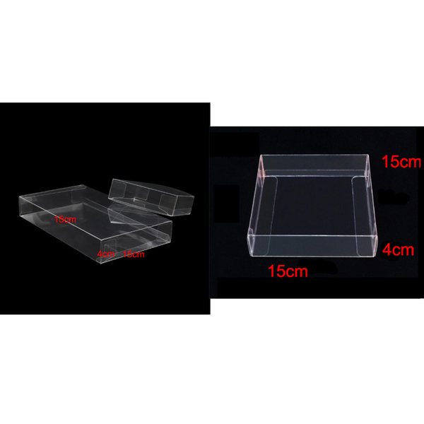 My Decorations 100 Pack Of 15*15*4Cm Clear Pvc Plastic Folding Packaging Small Rectangle/Square Boxes For Wedding Jewelry Gift Party Favor Model Candy