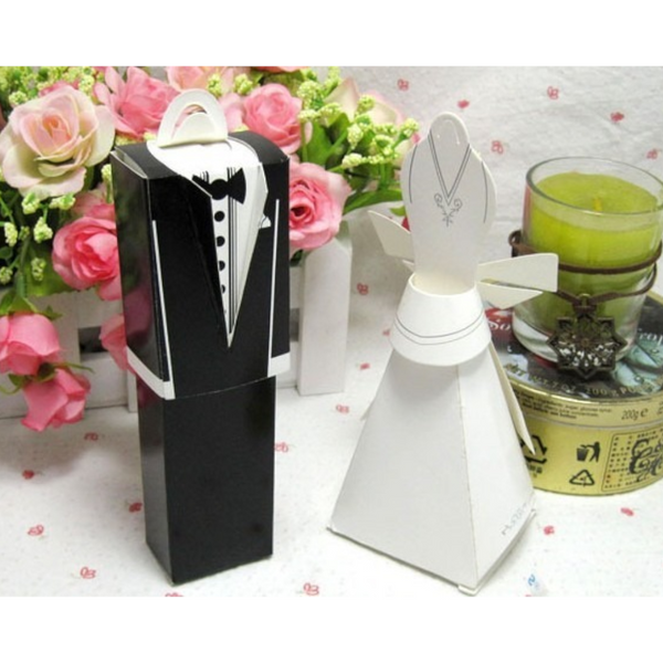 My Decorations 100 Pack Of 50 Bride And Groom Wedding Bridal Bomboniere Favor Candy Choc Almond Box Kate Aspen Design Favours & Party Bag Fillers