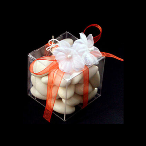 My Decorations 100 Pack Of 7Cm Clear Pvc Plastic Folding Packaging Small Rectangle/Square Boxes For Wedding Jewelry Gift Party Favor Model Candy Choco