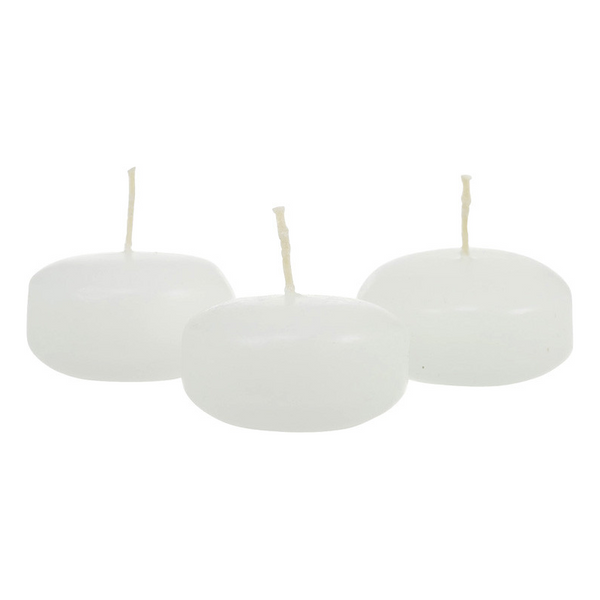 My Decorations 50 Pack Of 6 Hour White Floating 5.8Cm Diameter Wedding Party Candles