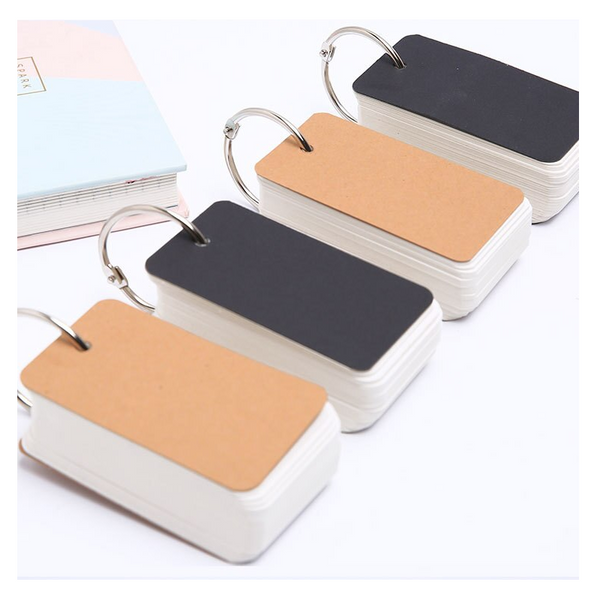 100 Sheets Keyring Notepads Paper Index Cards Ring Memo Pads