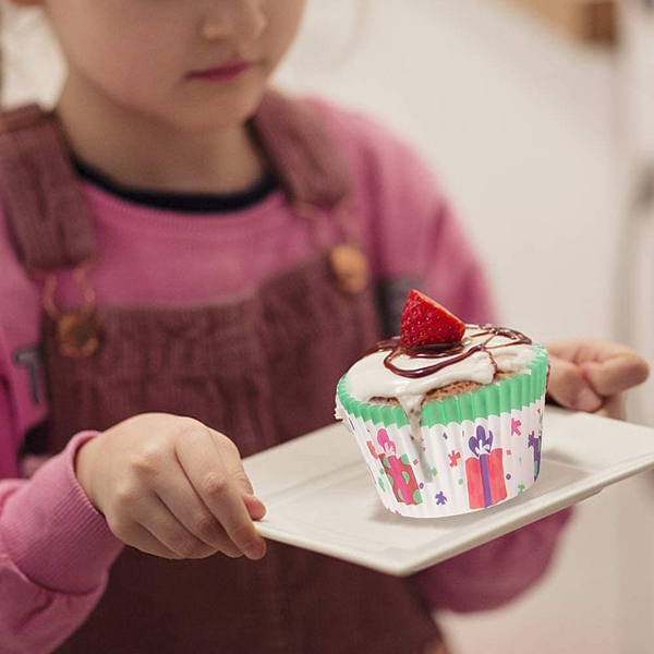 100Pcs Rainbow Muffin Cupcake Paper Cups Liner Baking Decorating Tools Party Baking Cups & Cases