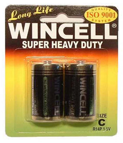 Wincell Super Heavy Duty C Size Carded 2Pk Battery Single Use Batteries
