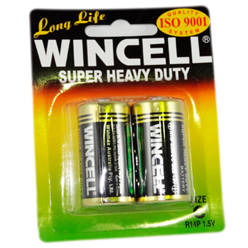 Wincell Super Heavy Duty C Size Carded 2Pk Battery Single Use Batteries