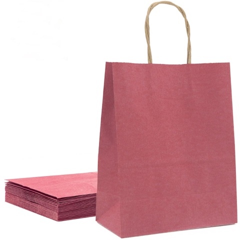 10/20/40Pcs Kraft Paper Party Favor Gift Bags With Handle For Shopping