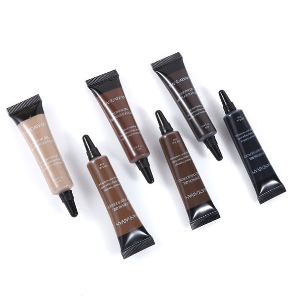 Eyebrow Makeup Henna Gel Black Brown Waterproof Durable Liquid Tint Brush Set Eyeliner