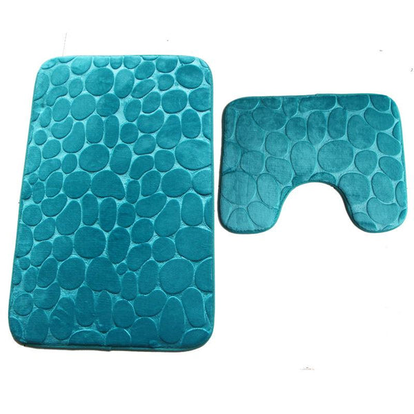 Bath Mats Rugs & Toilet Covers Pebbles Bath Mat Set Bathroom Square Shaped And U Non Slip Floor Mats