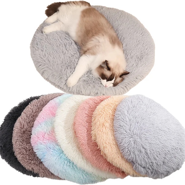 Soft Plush Round Cat Bed Mat For Small Dogs Cats Cozy Fleece Pet Sleeping Kitten Puppy Nest Warm Cushion Accessories Pet Beds