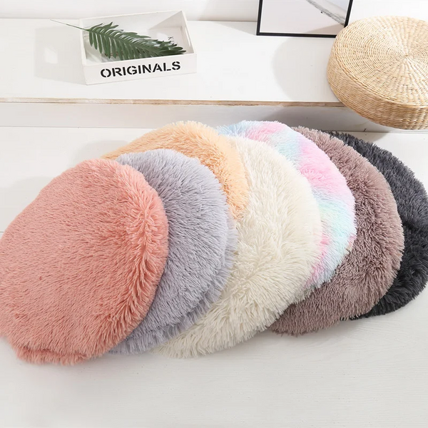 Soft Plush Round Cat Bed Mat For Small Dogs Cats Cozy Fleece Pet Sleeping Kitten Puppy Nest Warm Cushion Accessories Pet Beds