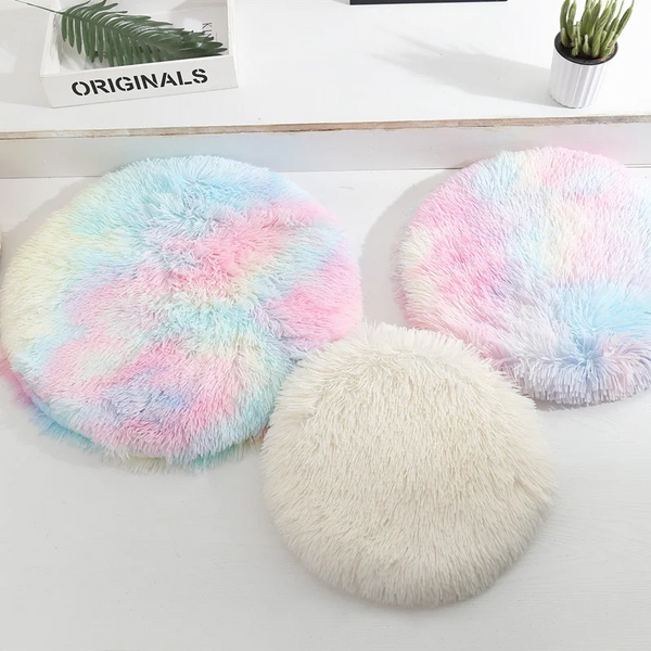 Soft Plush Round Cat Bed Mat For Small Dogs Cats Cozy Fleece Pet Sleeping Kitten Puppy Nest Warm Cushion Accessories Pet Beds