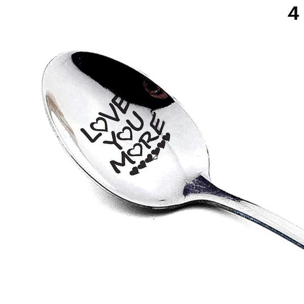Valentine's Day Gift Stainless Steel Long Handle Spoon With Love Quotes Spoons