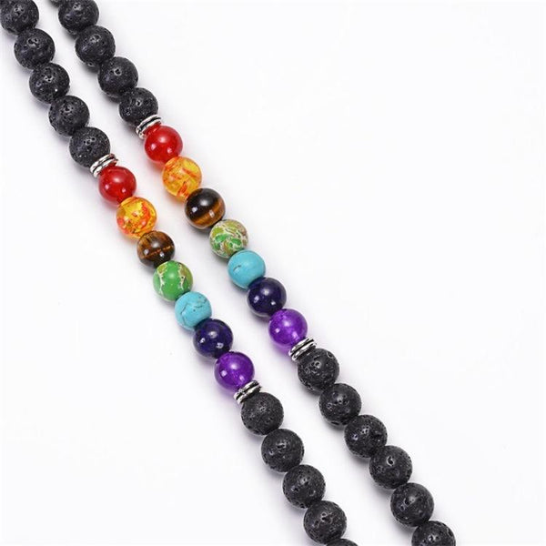 Veile Studios Volcanic Stone Chakra Bead Bracelet Necklace Necklaces & Pendants