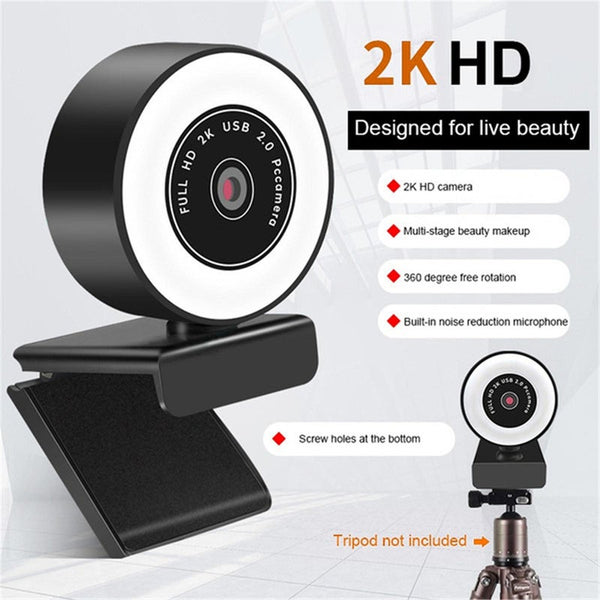 1080P 2K High Definition Usb Driver Free Live Webcam Camera With Microphone 60Fps Webcams