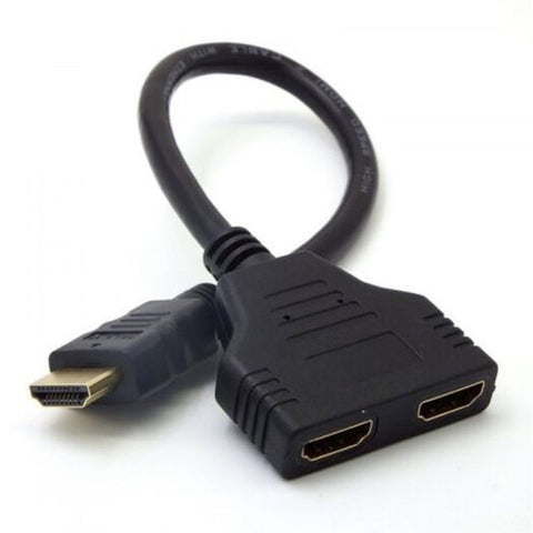 1080P Hdmi Male To 2 Female In Out Splitter Cable Adapter Converter Black Video Cables & Adapters