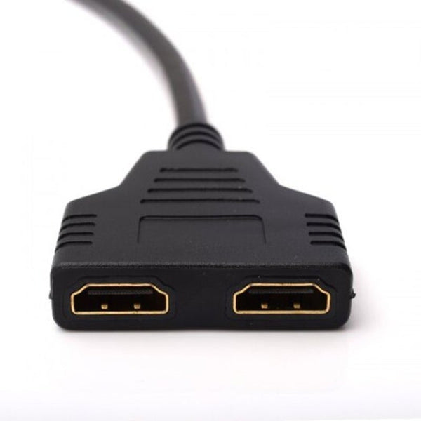 1080P Hdmi Male To 2 Female In Out Splitter Cable Adapter Converter Black