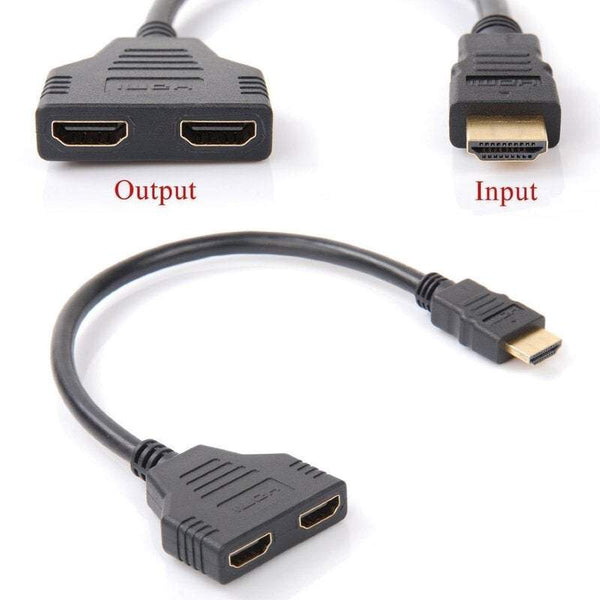 Photography Videography 1080P Hdmi Male To Dual Female 2 Splitter Adapter Cable For Hdtv Signal One At Two Outputs