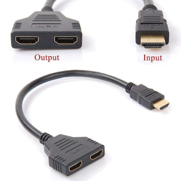 Photography Videography 1080P Hdmi Male To Dual Female 2 Splitter Adapter Cable For Hdtv Signal One At Two Outputs Splitters Couplers & Adapters