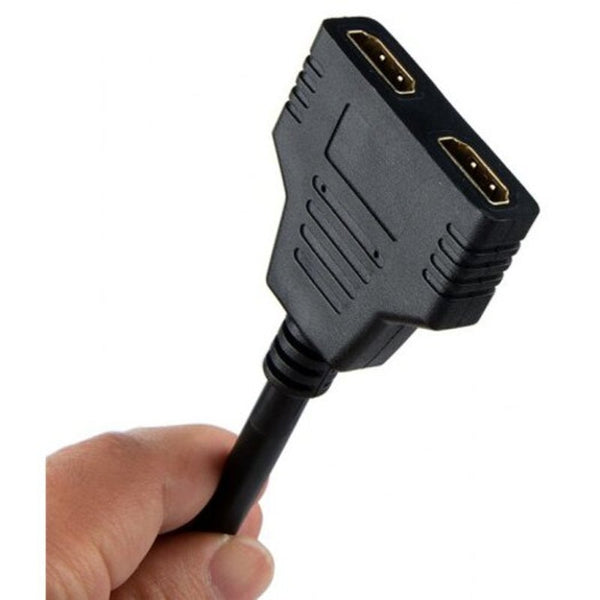 1080P Hdmi Port Male To 2 Female In Out Splitter Cable Adapter Black Video Cables & Adapters