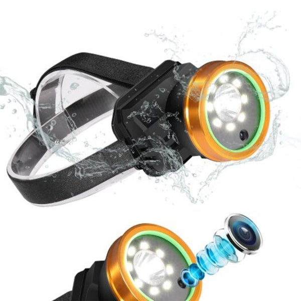 Led Headlight Super Bright 1080P Waterproof 2 Mode Outdoor Video Recorder Camera