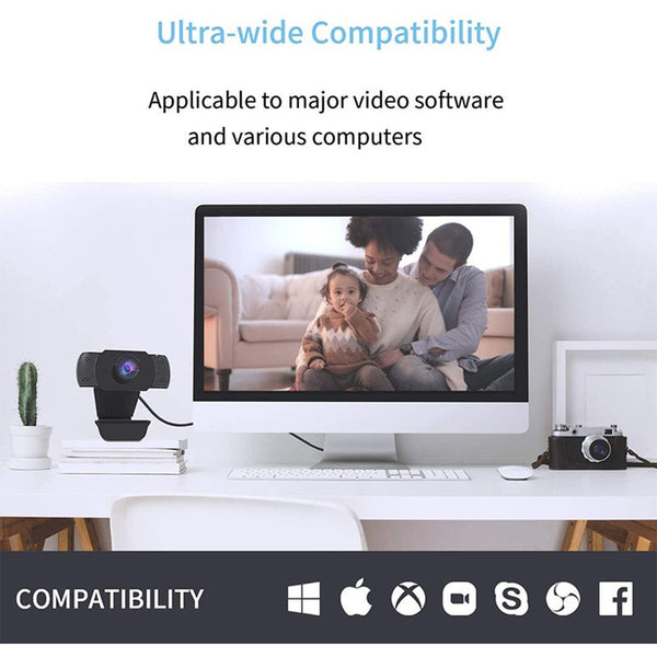 1080P Webcam With Microphone Wansview Usb 2.0 Desktop Laptop Computer Camera Auto Light Correction Webcams