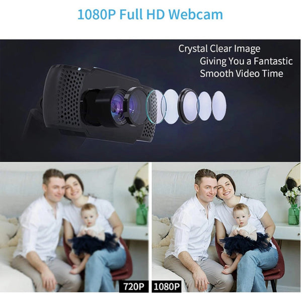 1080P Webcam With Microphone Wansview Usb 2.0 Desktop Laptop Computer Camera Auto Light Correction