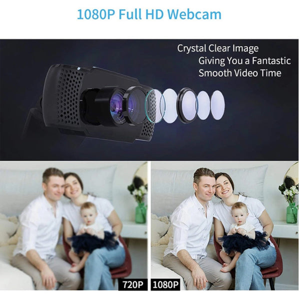 1080P Webcam With Microphone Wansview Usb 2.0 Desktop Laptop Computer Camera Auto Light Correction Webcams