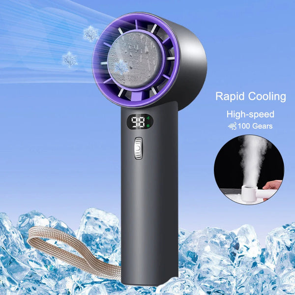 Handheld Turbo Fan With Wind Speeds And 3000Mah Battery Portable Fans