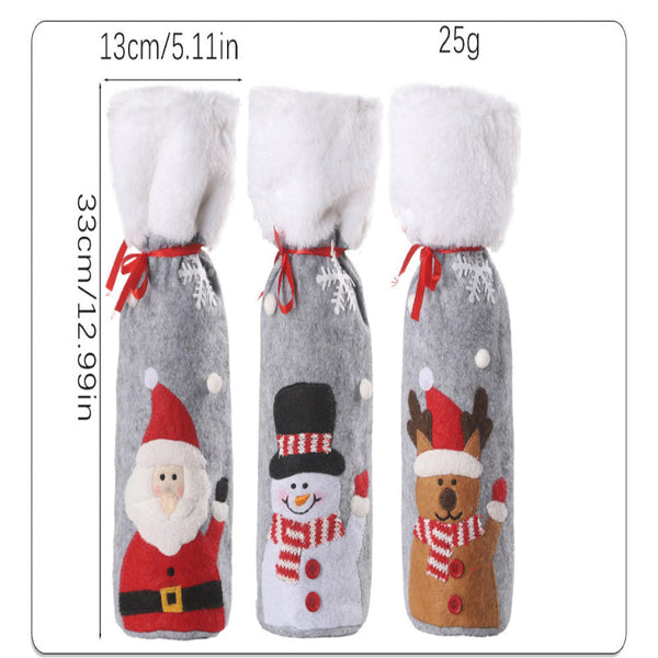 Christmas Supplies Red Wine Bottle Covers Elderly Snowmen Elk Bags Household Items Other Barware