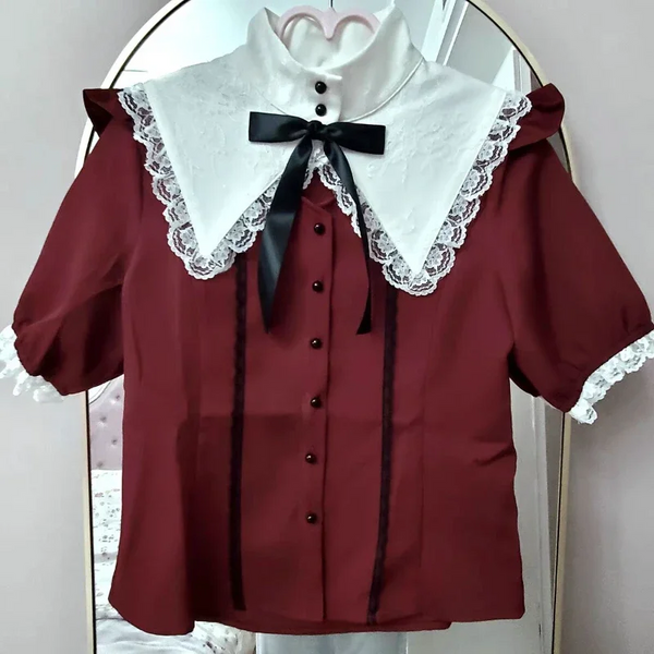 Japanese Gothic Lolita Ribbon Bow Diamond Pearl Buckle Removable Short Suspender Skirt Girls Sweet Cute Lace A Line Mini Skirts