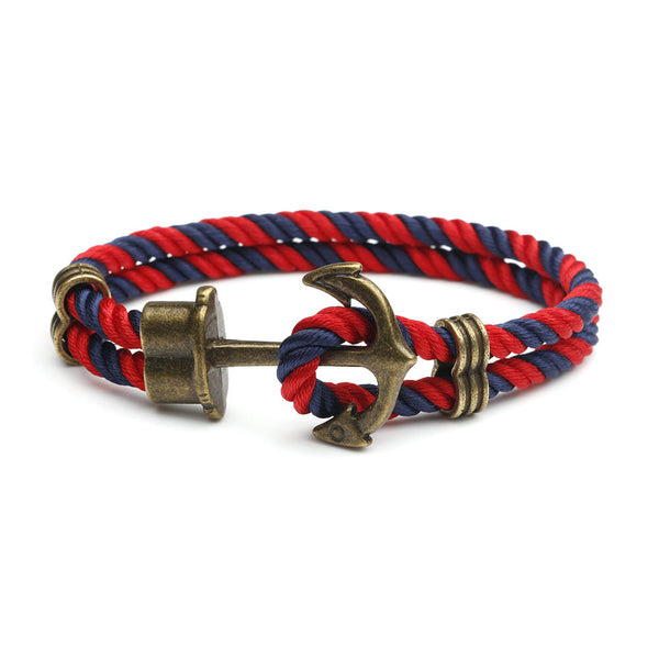 Nautical Anchor Bracelet European And American Street Fashion Handmade Original Unisex Couple Rope Trendy Men's Personality Jewelry Bracelets