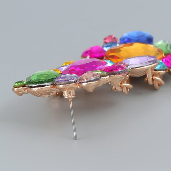 Veile Studios Full Diamond Square Women's Alloy Inlaid Exaggerated Earrings