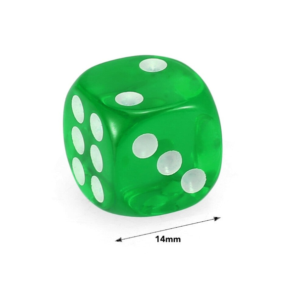 10 Pcs 14Mm Transparent Dark Green Dice